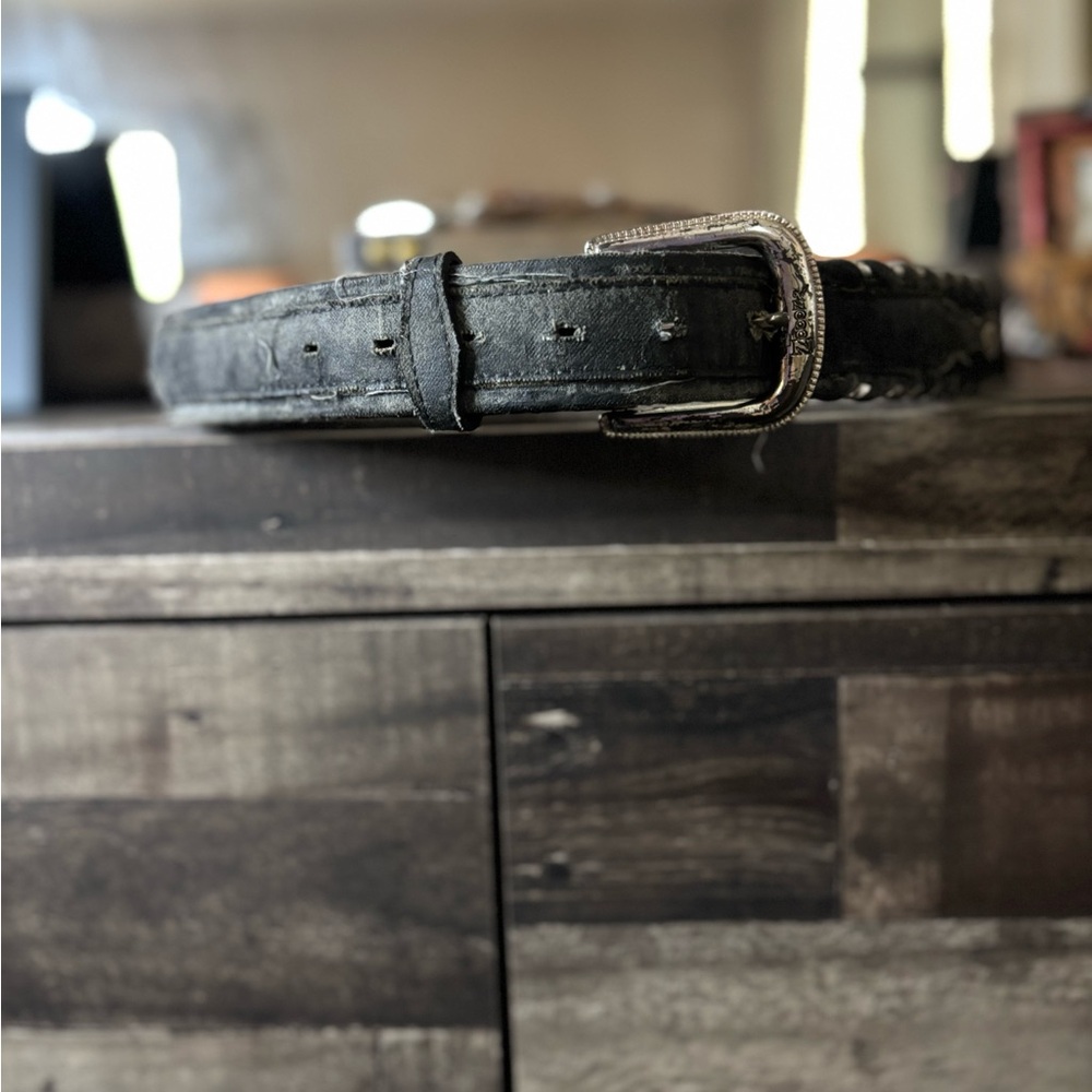 Men's Black Leather Belt